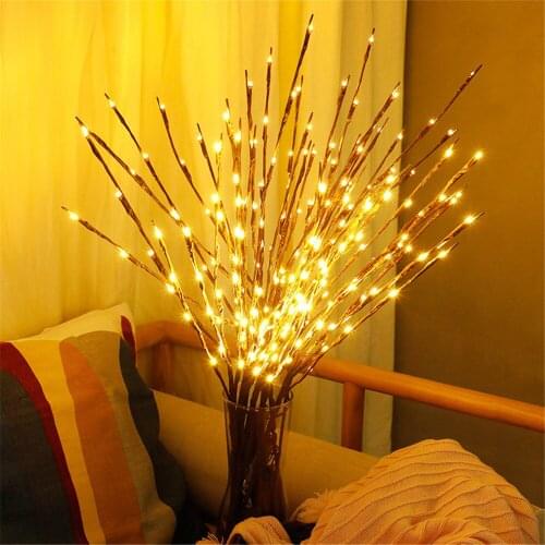 20 LED Battery Power Simulation Orchid Branch Light Vase Filler Flower Willow Branch Fairy Light Garland Home Decoration