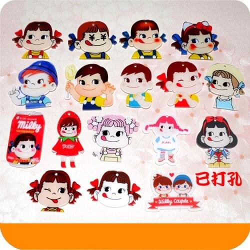 3pcs Cute Girls Acrylic Cartoon DIY Material Charms for Keychain ear stud