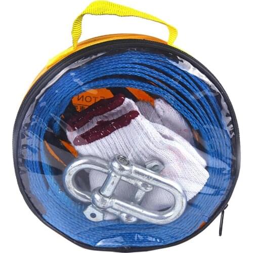 4M 8 Tons Car Auto Tow Cable Towing Strap Rope With Hooks Emergency Heavy Duty