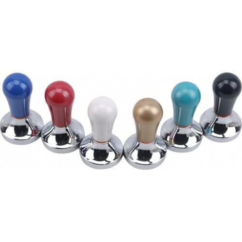 55mm Coffee Tamper Wooden Handle Stainless Steel Barista Espresso maker Grinder Handmade Gadgets