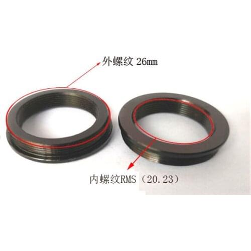 Aluminum Adapter Ring Mount for Microscope Objective Lens RMS 20.23mm to M26mm X1 Use on Digital Camera