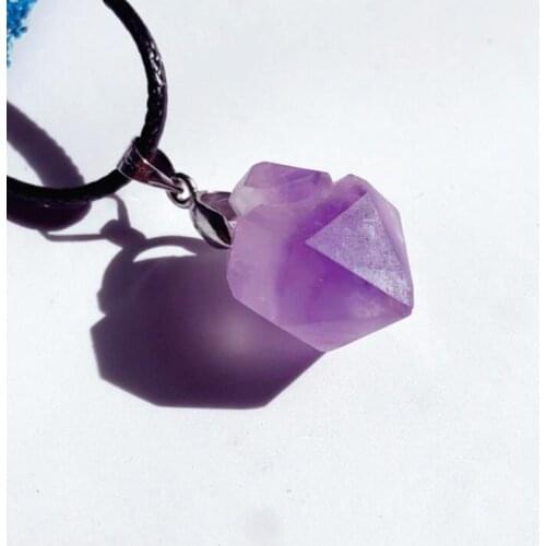 Amethyst pendant crystal original stone with pendant energy stone clavicle chain necklace amethyst cluster jewelry wholesale