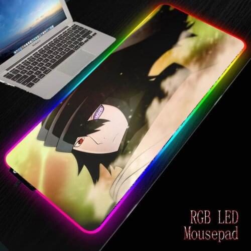 Japan Anime Naruto 800x300 Large LED RGB Lighting Mousepad XL Gamer Mat Grande Mouse Pad Cs Go Hyper Beast for PC Computer