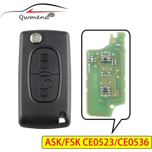 Remote Car Key for Peugeot 107 207 307 308 407 607 for Citroen C2 C3 C4 C5 C6 C8 Xsara Picasso CE0523/CE0536 VA2/HU83 ASK/FSK