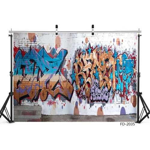 Photography Backdrops Photocall White Graffiti Brick Wall Vinyl Backgrounds for Photo Studio Children Baby Shower Photophone