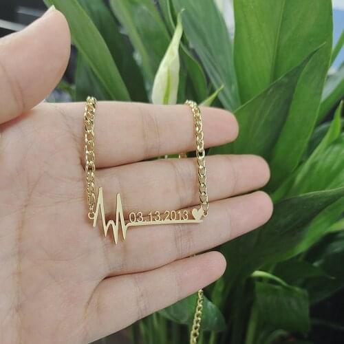 Custom Birthday bracelet Stainless Steel Adjustable Toddler ID Bracelet-Personalized Year Bracelet With Radio Wave