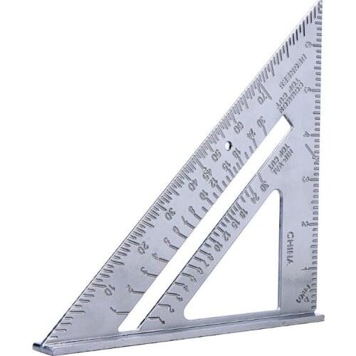 7 Inch Aluminum Alloy Measuring Ruler Speed Square Roofing Triangle Angle Protractor Trammel Measuring Tools