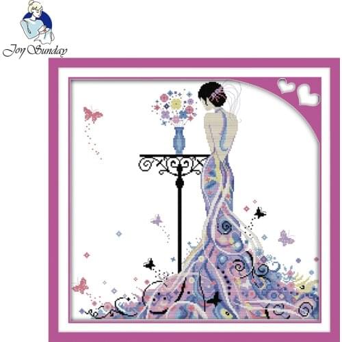 Joy Sunday Madame Butterfly Counted Cross Stitch 11CT 14CT Cross Stitch Sets Wholesale Cross-stitch Kits Embroidery Needlework