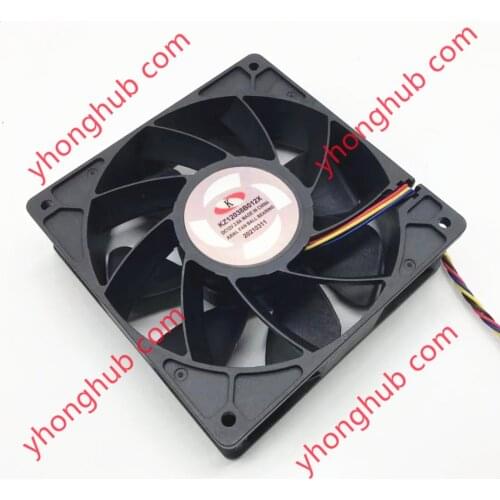 K KZ12038B012X DC 12V 2.8A 120x120x38mm 4-Wire Server Cooling Fan