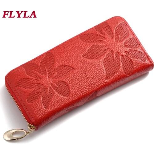 Leather Ladies Wallet 2021hot Sale First Layer Cowhide Handbag Long Female Wallet Card Holder