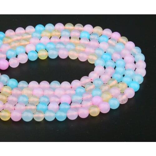 Round Natural Stone Beads Morganite for Jewelry Making Beadwork DIY Bracelet Necklace 4/6/8/10/12mm