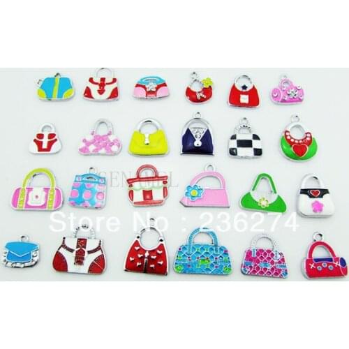 M7 Wholesale Mix 100Pcs Alloy Metal Enamel Bag Charms DIY hang handbag charms accessories bead