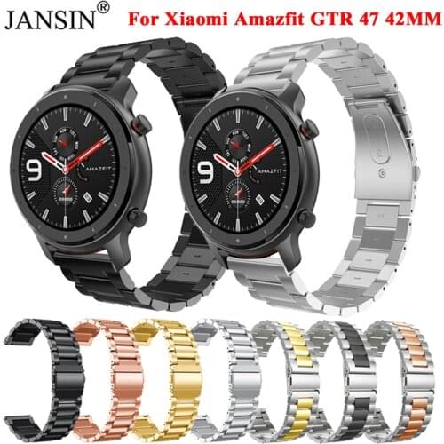 Metal Stainless Steel Strap for Xiaomi Huami Amazfit GTR 47mm 42mm Bracelet Wrist Band for Amazfit GTR 47MM 42MM Metal Watchband