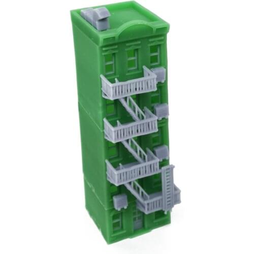 Outland Models City Apartment (Green) w Fire Escape Z Scale