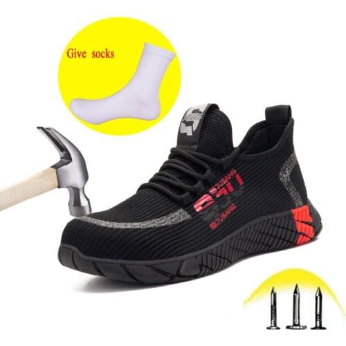 2020 New Running shoes Breathable Mesh Safty Shoes Men Sneaker Indestructible Steel Toe Soft Anti-piercing Work Hunting Boots