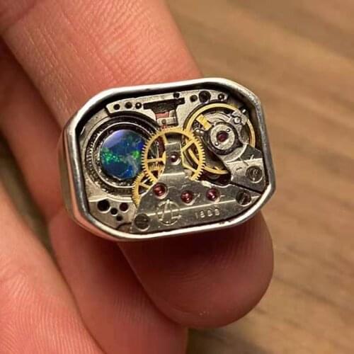 Retro Mechanical Wheel Axle Mens Ring Precision Design Sense Party Bands Male Rings Jewelry Hand Accessories Size 6-13