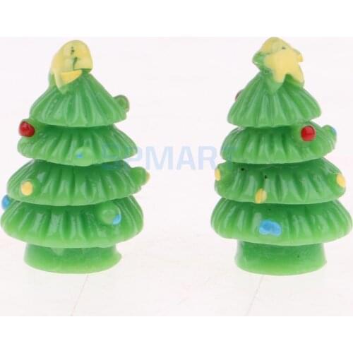 Set of 20 Pieces Dollhouse Miniature 2.2cm Christmas Tree Model Festival Decoration Photography Props