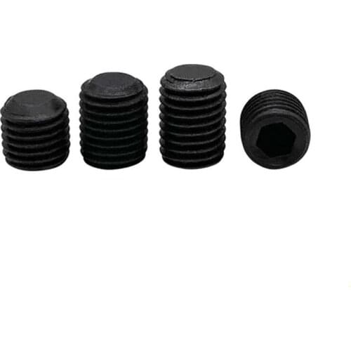 5pcs M16 flat end Allen grups screw hexagon socket fine teeth set tight grup screws alloy steel bolts black color 16mm-50mm long