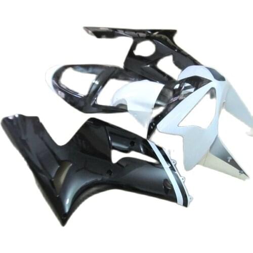Lowest Price Injection Molding Bodyworks for Kawasaki Ninja ZX6R fairing kit 2003 2004 white black fairing set zx6r 03 04 GV14