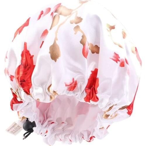 Extra Large Double-layer Satin Lace Nightcap Chemotherapy Cap Silk Scarf Hat Satin Bonnet Hijab Cap