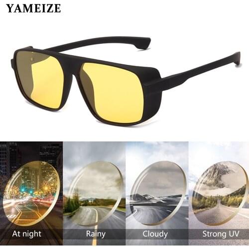YAMEIZE Night Vision Driver Goggles Sun Glasses Polarized Sunglasses Women Men Yellow Len Anti Glare Eyewear For Fishing Driving