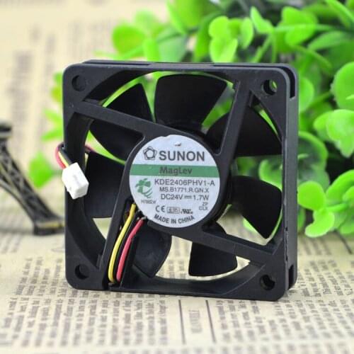 FOR Original SUNON 6CM 24V 1.7W KDE2406PHV1-A 3 line silent Cooling fan 6015