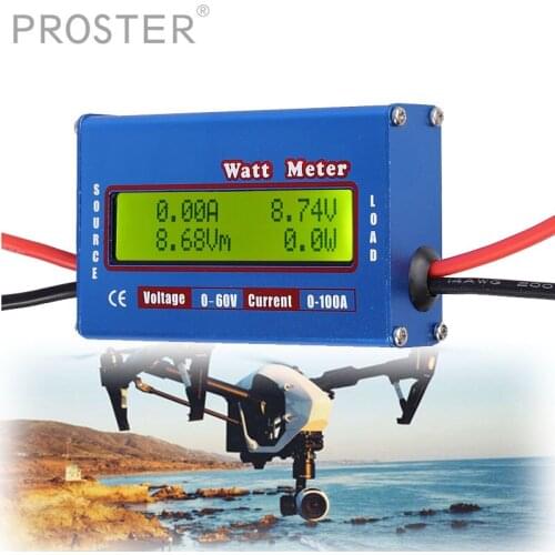 PROSTER for Digital LCD Watt Meter Battery Power Perfect Analyzer Device for RC Boat Blue