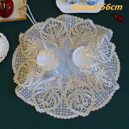 Luxury High Quality Tablecloth Bedroom Study Small Round Coffee Cup Mat Tea Set Table Lamp Dust Cover Wedding Party Decoration