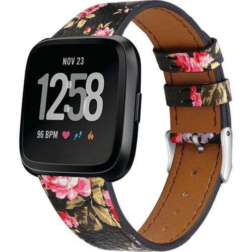 Printing Luxury Leather Wrist Strap Replacement Bracelet Strap Watch Band For Fitbit Versa/versa Lite Smart Watch Accessories