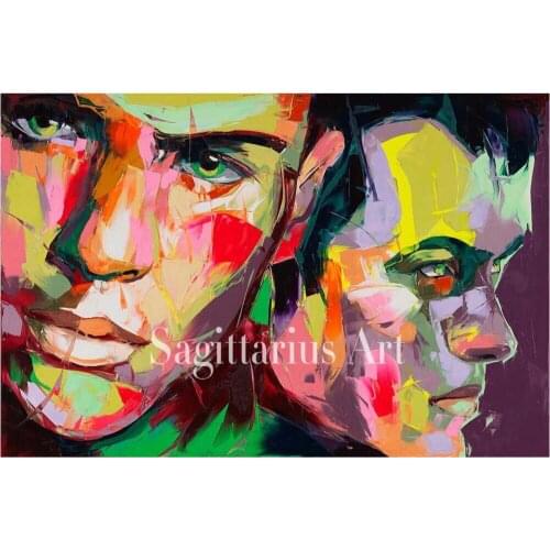 Handmade Modern Abstract Wall Decor Fine Art Francoise Nielly untitled 29 Oil Painting Hand painted Artwork Canvas Painting art