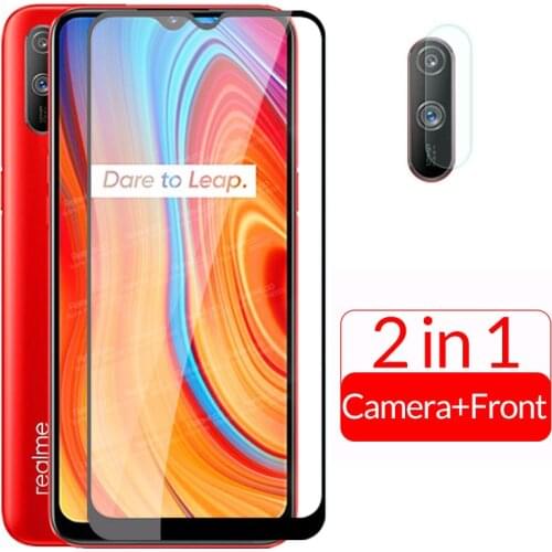 2in1 camera lens tempered glass For oppo realme c3 Glass on realmi realmy c3 real me c 3 screen protector Cover protective Film