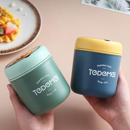 Food Thermal Jar Japanese Style Insulated Soup Thermos Sealed Containers Stainless Steel Lunch Box Drinking Cup Breakfast Cup