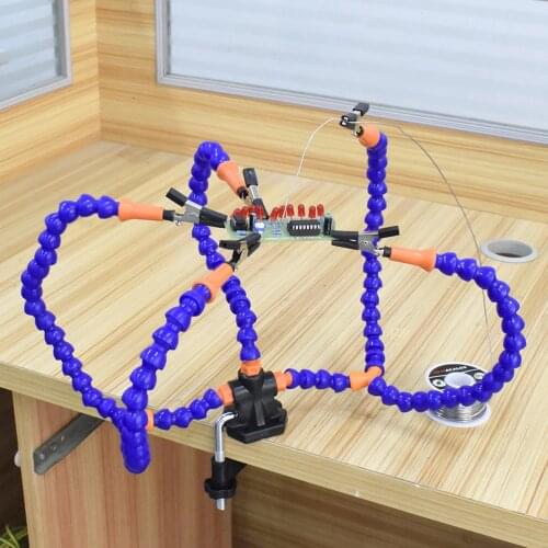 Third Hand Soldering Tool PCB Holder 5 Arm Flexible Helping Hands for Hobby Work