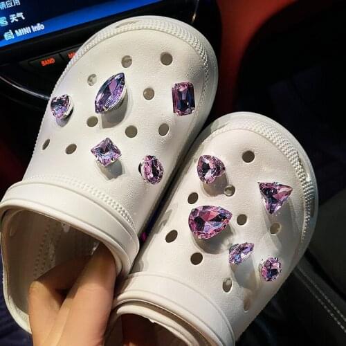 Croc Buckle Decoration Light Purple Gemstone Transparent Rhinestone Garden Shoes Shoe Buckle Accessories Shoe Flower Accessories
