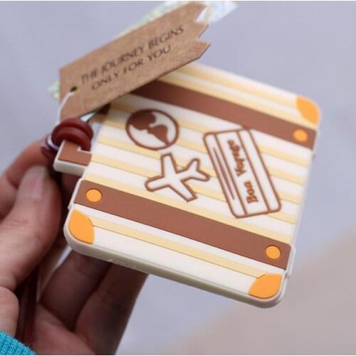Wedding Bridal Shower Favor Party Gifts "Let the Journey Begin" Vintage Suitcase Luggage Tag LX1654