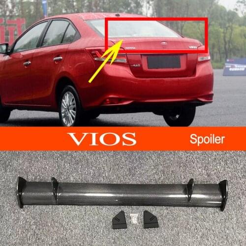 Vios 2014-2022 Real Carbon Fiber GT-style Car-styling Sporty Rear Trunk Wing Spoiler for Toyota Vios 2014-2022 Sedan