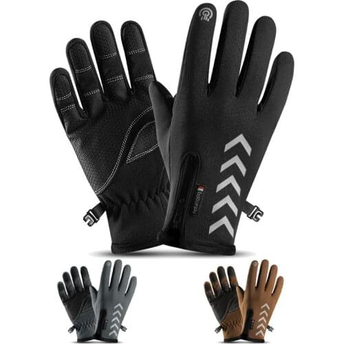 High-Quality Outdoor Non-Slip Waterproof Cold And Warm Night Reflective Gloves Riding Gloves Five-Finger Touch Screen Gloves