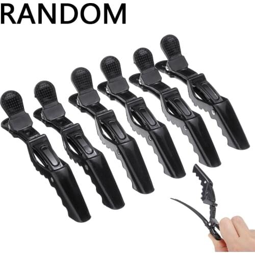 6Pcs High Quality Black Hairdressing Salon Matte Sectioning Clamp Hair Clips Hairpin Grip For Salon Hair Tools