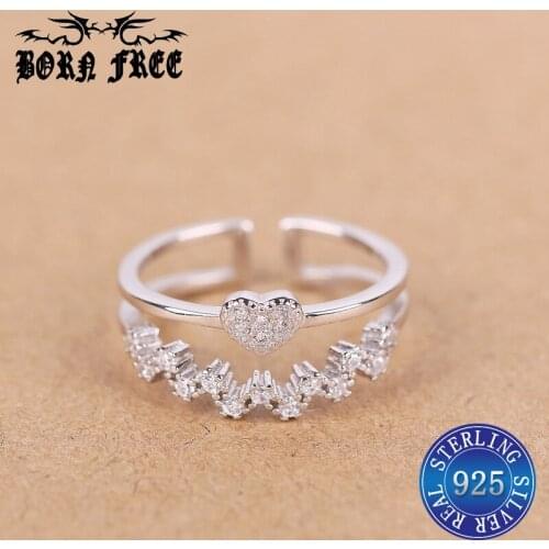 Silver ring 925 anel feminino women rings with hearts lot anillos de plata 925 de ley ringen bague joyas mujer fashion jewelry