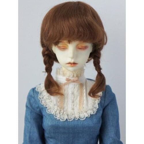 1/3 Mohair Doll wigs JD143 8-9inch 21-23cm Short Twins Braids Anna Doll hair SD BJD accessories