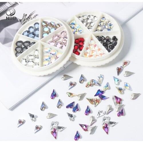 1Box Packing Crytsals Kinds Of Color Nail Rhinestone V-bottom Multi-size Crystals Nail Art 3D Decoration Strass Gem
