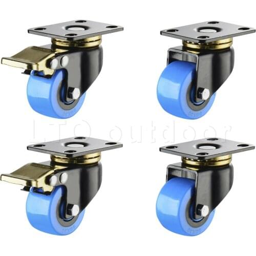 1PCS PU Universal Caster Wheel No Noise Double Bearing For Industrial Equipment Shopping Cart Hand Trolley Furniture Cabinet