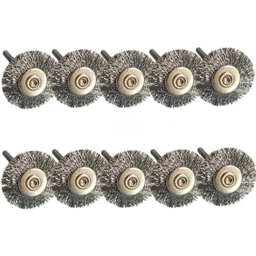 10 Pieces 22mm Wire Wheel Brushes For Grinder Rotary Tool Grinding Polishing Accessories Steel Rotary Brush Brush