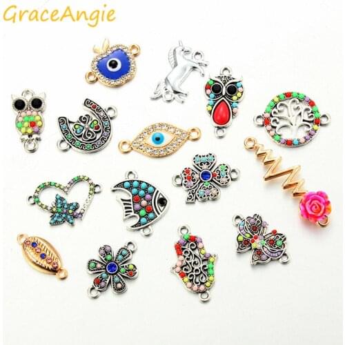 10pcs Vintage Jewelry Connector Bohemia Bracelet Charms DIY handmade jewelry accessories alloy pendant necklace connection Gifts