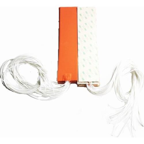 110v 100w 50*250*1.5mm silicone band heater for machine adhesive 1 side 1000mm lead wire come out from middle of 50mm side