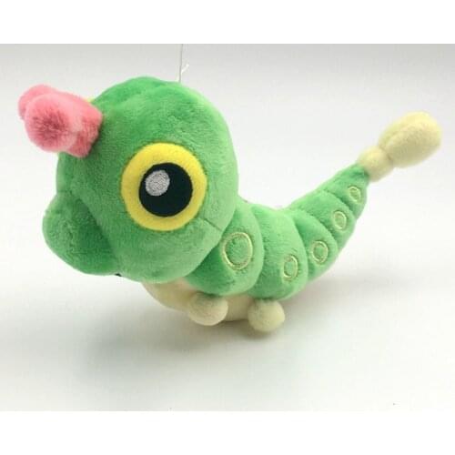 12cm TAKARA TOMY Pokemon Caterpie Green Caterpillar Plush Toys Soft Stuffed Peluche Dolls Gift for Children