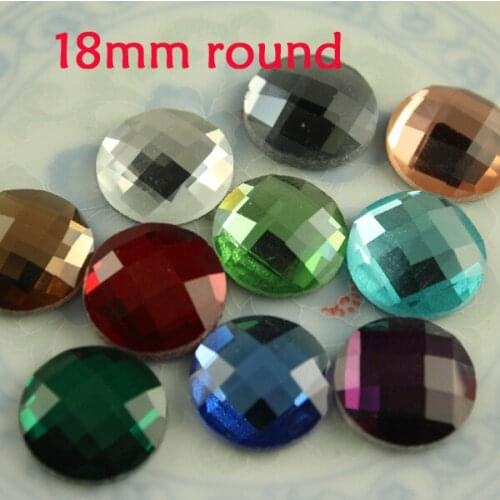 30 foiled 18mm flatback round non-hotfix crystal faceted rhinestones jewels diy for Wedding Dress Phone