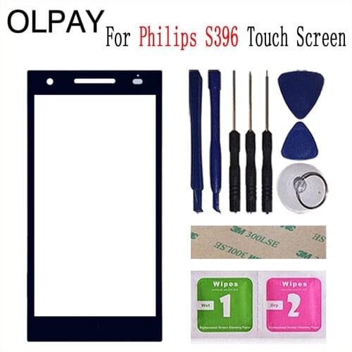 5.0 inch 100% Original For Philips Xenium S396 Touch Screen Panel Front Outer Glass Lens Touch Screen NO LCD Digitizer