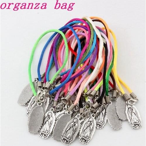 50pcs Zinc Alloy Virgin Mary Religion Pendants Chinese Knot Wire Bracelet Handmade DIY Jewelry Party Gifts C-12