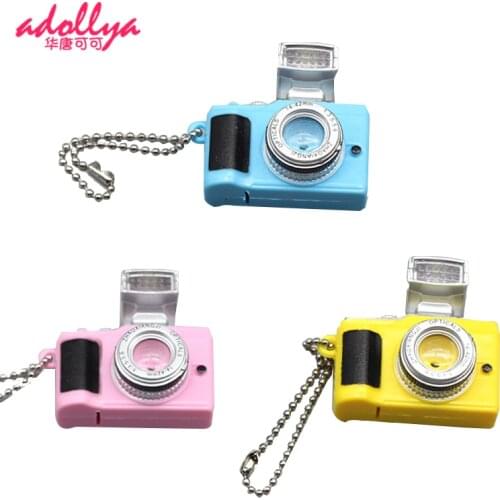Fashion 1/6 BJD Doll Accessories Camera Toys Simulation Glows Voice Camera Keychain Decoration Accessories For Photography Dolls